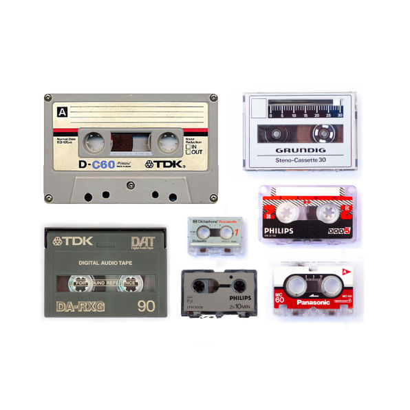 Collection of audio cassettes prepared for digitization services